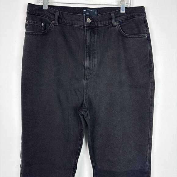 NWOT ASOS Design High Rise '70's Stretch Flare Jeans in Black Plus Size 36 NEW - Picture 2 of 8
